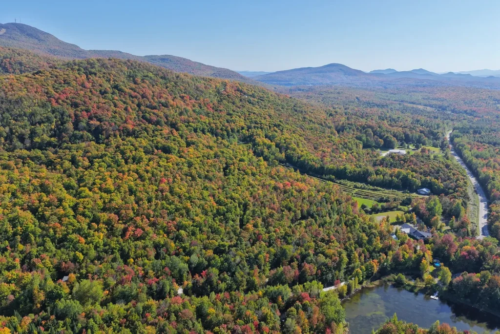 La vallée et l’horizon depuis le domaine La Tanière, à Eastman